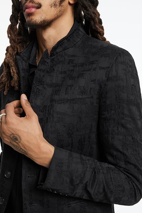 SLIM FIT CUT-AWAY JACKET WITH PEAK NAPEL BLACK 3