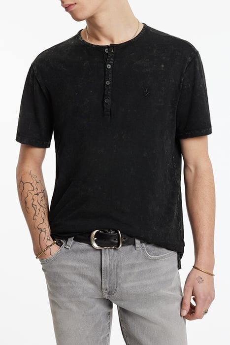 ETHAN SS CTN HENLEY W PSEIN CHROMA WASH BLACK 1