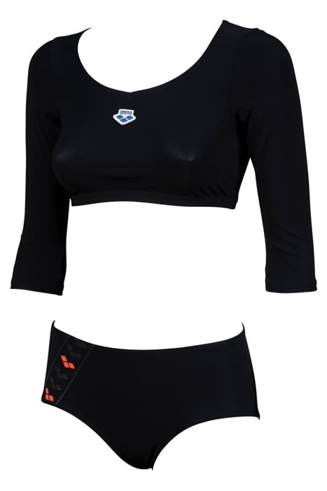 W ICONS TEAM STRIPE CROP TOP TWO PIECES BLACK 3