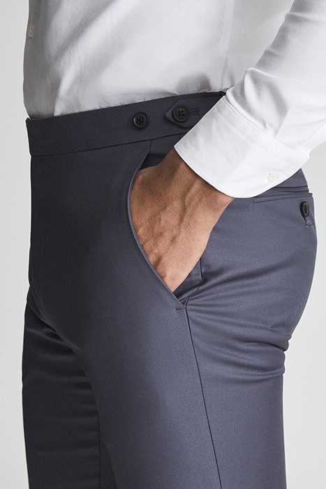 HIKED-WOOL SUIT PANTS BLUE 5