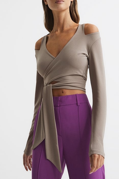 CAMILLE-TIE LONG-SLEEVED TOP MINK 1