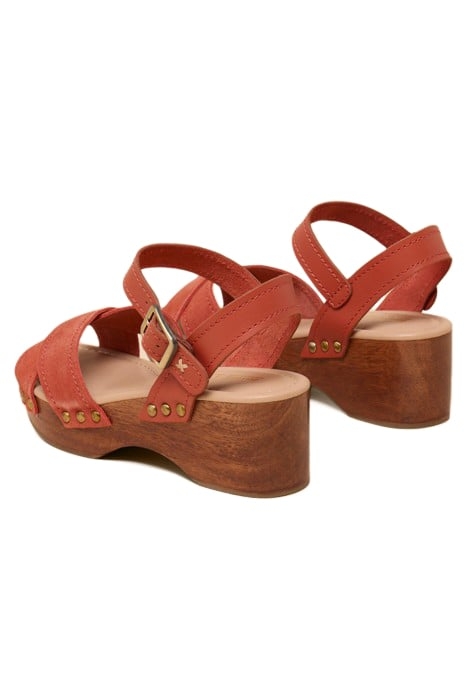 GERAINIAM LEATHER LOW CLOG MID ORANGE 2