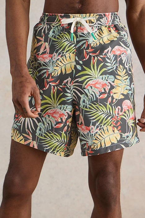 FLAMINGO SWIMSHORT BLACK PRINTED 1