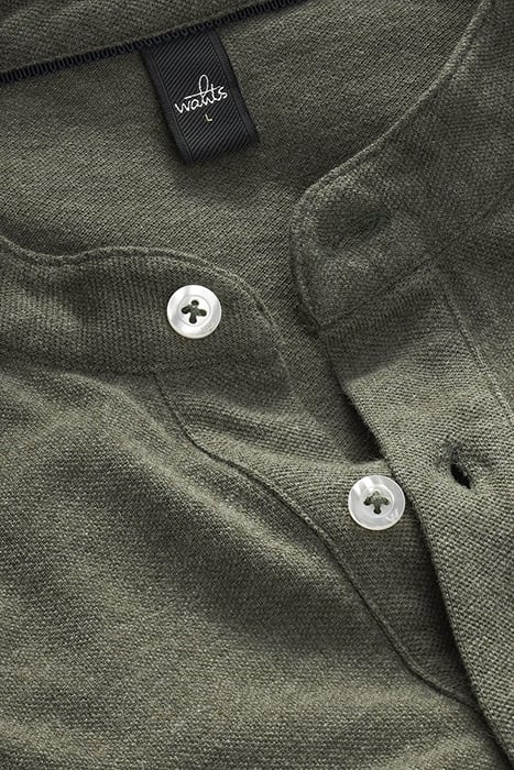 CRUZ | PIQUÉ HENLEY SHIRT ARMY GREEN MELANGE 2