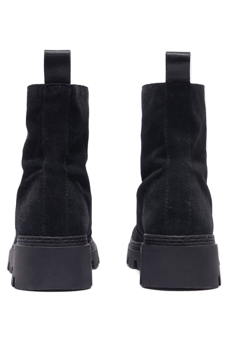 BLACK SPLIT LEATHER ANKLE BOOT 4