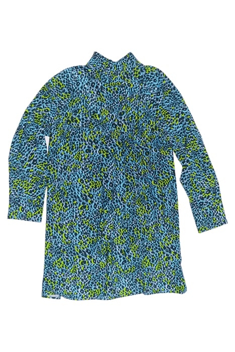 BLUE LEOPARD PRINT FLOWY BLOUSE 3