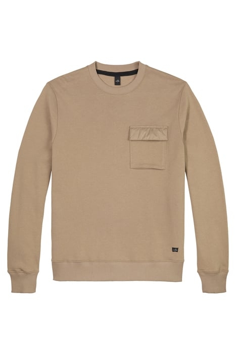 MOORE-POCKET | CHEST POCKET SWEATER DEEP BEIGE 1