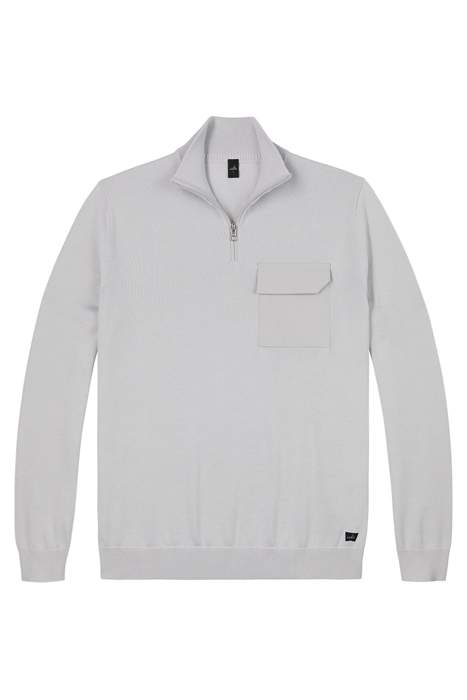 LEWIS | COTTON HALF ZIP PULLOVER LIGHT GREY 2