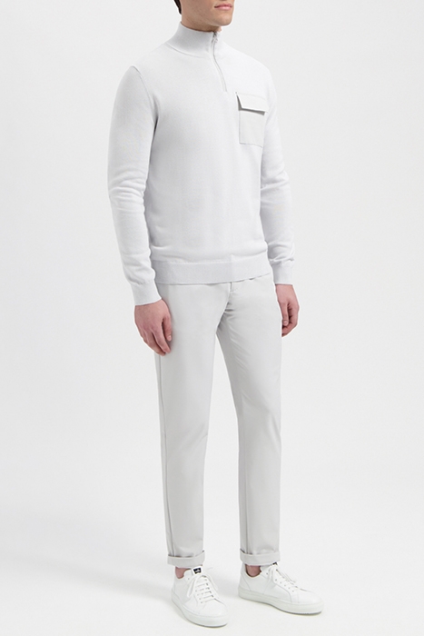 LEWIS | COTTON HALF ZIP PULLOVER LIGHT GREY 3