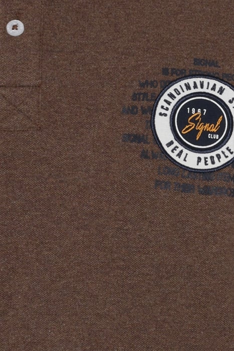 LUCASSI BADGE POLO CHOCOLAT BROWN MELANGE 7
