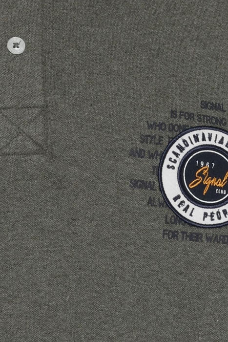 LUCASSI BADGE POLO FULL GREEN MELANGE 7