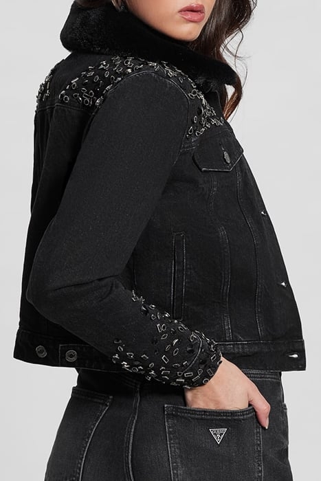 GUESS ECO DORIA SHEARLING JACKET CRATERS STONES 6