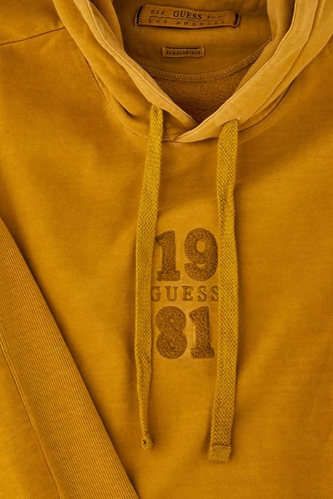 GUESS ECO RIB INSERT HOODIE SWEATSHIRT GOLD FLAKE 6
