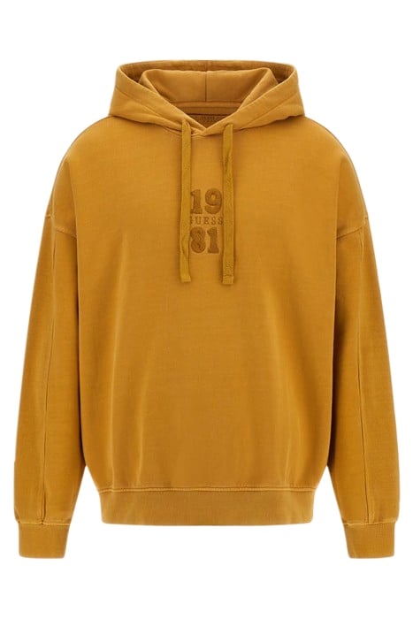 GUESS ECO RIB INSERT HOODIE SWEATSHIRT GOLD FLAKE 4