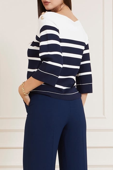 FEBE SWEATER STRIPED BLUE AND WHITE KNITTED STRIP 2