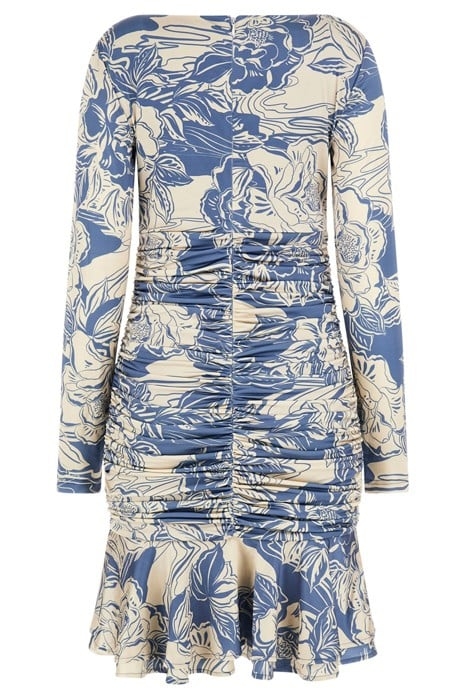 GUESS ECO LS LILLIAN DRESS ROSE RIVER PRINT BLU 2