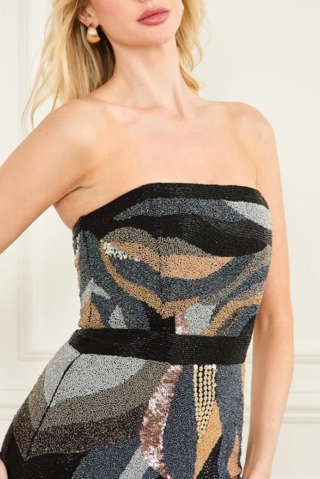 LENNOX BEADED DRESS GOLD MULTI 7