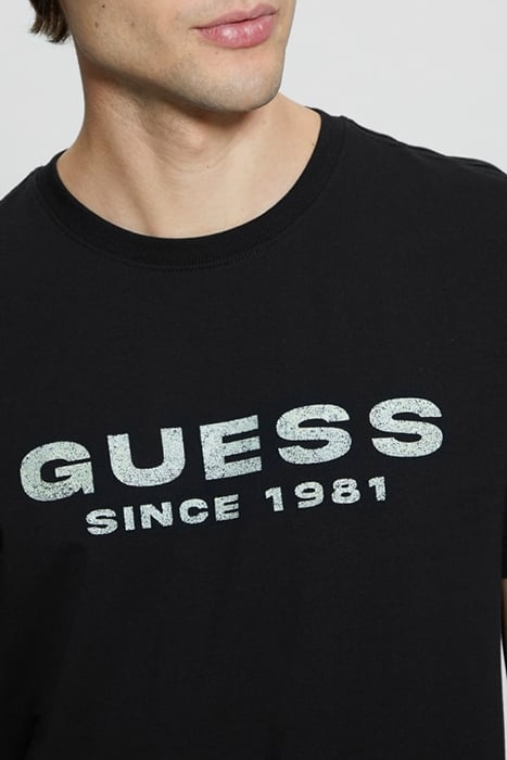 GUESS ECO SS CN GUESS LOGO TEE JET BLACK A996 5