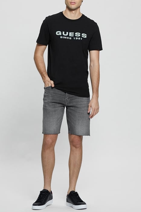 GUESS ECO SS CN GUESS LOGO TEE JET BLACK A996 3