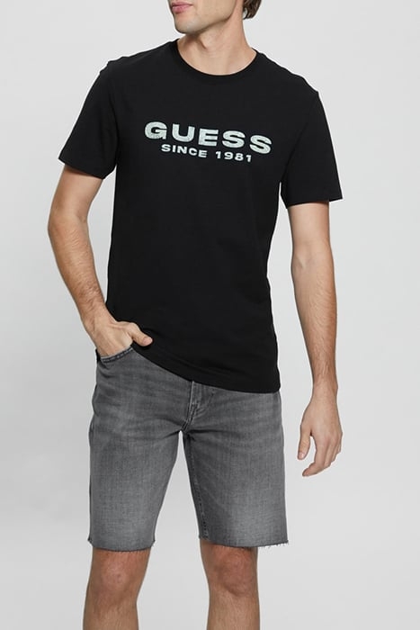 GUESS ECO SS CN GUESS LOGO TEE JET BLACK A996 1