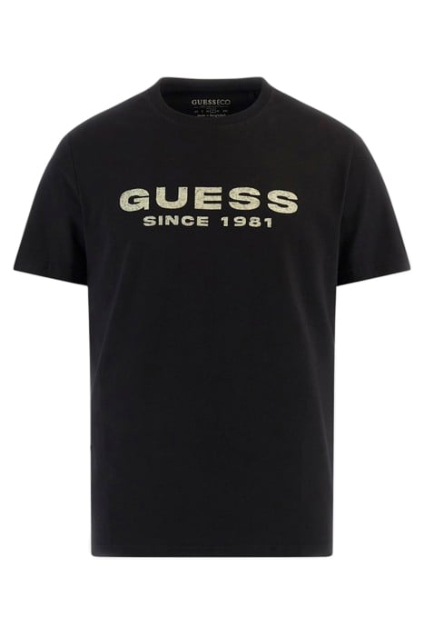 GUESS ECO SS CN GUESS LOGO TEE JET BLACK A996 4