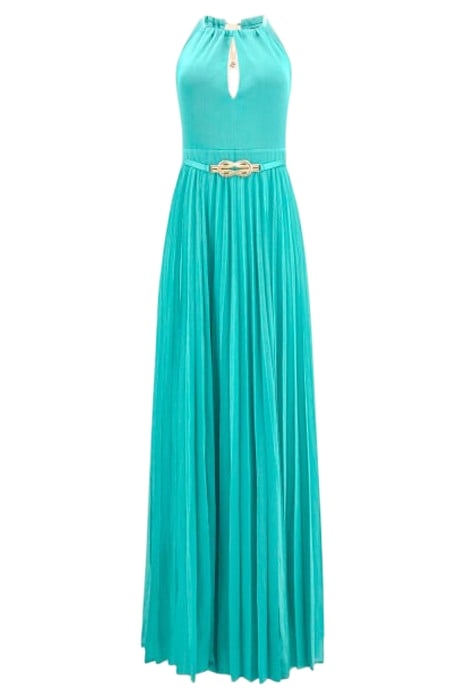 MINA LONG DRESS SOLI POMPOM GREEN 3