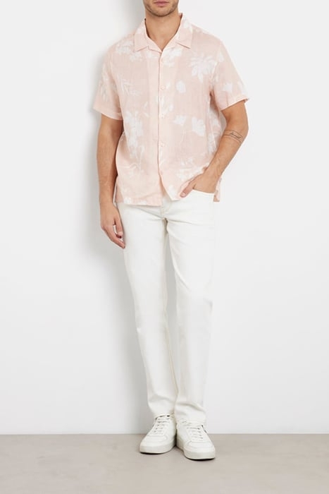 GUESS ECO SS ISLAND LINEN CUTOUT SHIRT WATERCOLOR CUTOUT TA 3