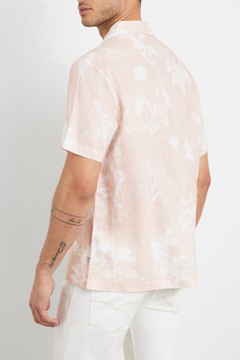 GUESS ECO SS ISLAND LINEN CUTOUT SHIRT WATERCOLOR CUTOUT TA 2