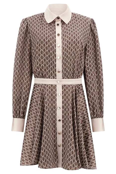 NEW MONOGRAM FLARED GENERAL BROWN BUFFY DRESS SHIRT 4