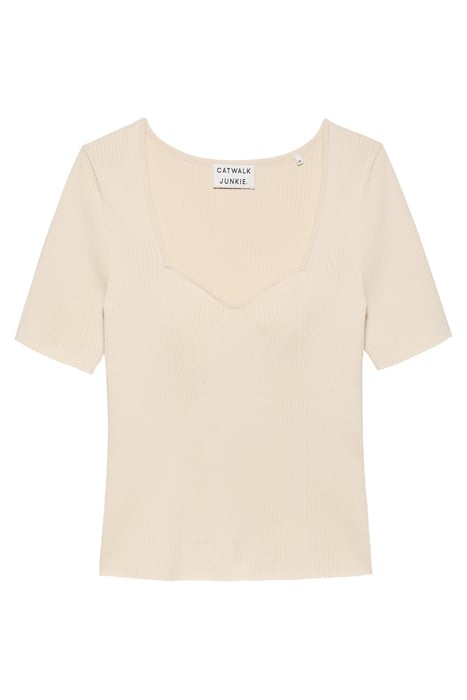 STRUCTURED RIB KNIT TOP WHISPER WHITE 4