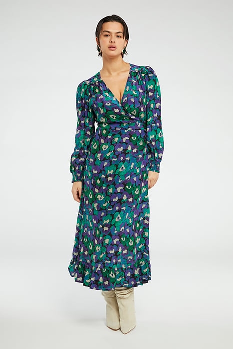 NATALIA DRESS GREEN ENVY/POPPY PUR 1