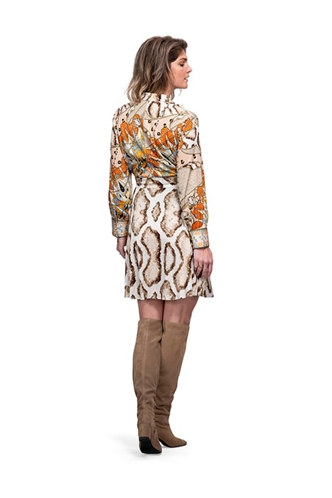 DRESS LOUVAIN ORANGE SNAKE SHORT 2