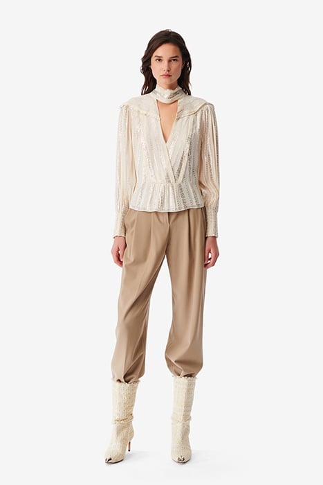 VIVIANA BLOUSE IN ECRU/SILVER 2