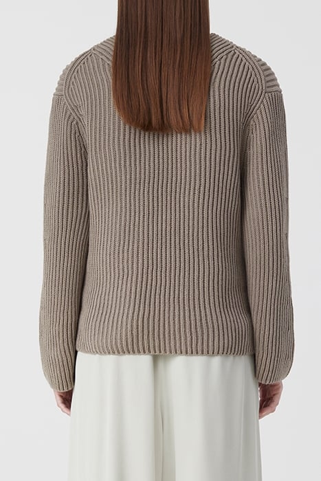 V NECK LONG SLEEVE KNITS BROWN SUGAR 2
