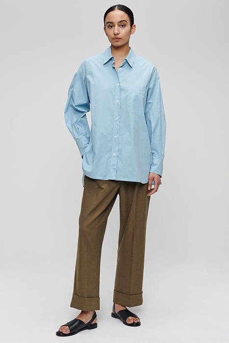 WIDE ORGANIC COTTON SHIRT FOUNTAIN BLUE 2