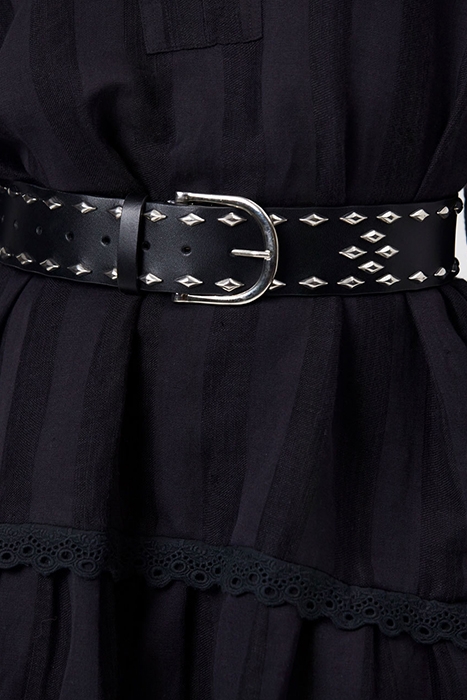 CINQUE LEATHER RIVET BELT RAVEN 4