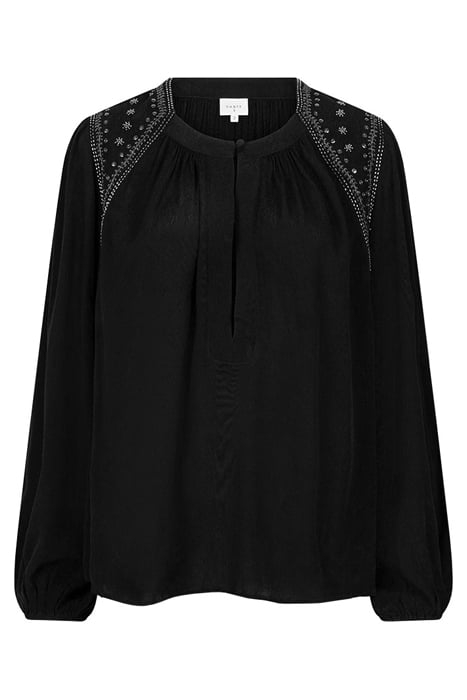 ZVI EMBELLISHED BLOUSE WASHED BLACK 3