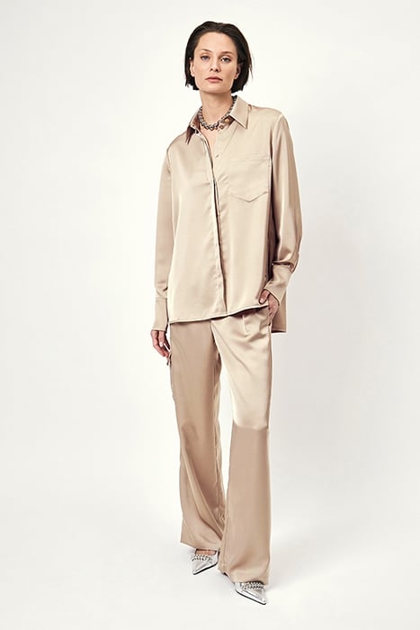 LOUDA SATIN LONG SHIRT SAND 1