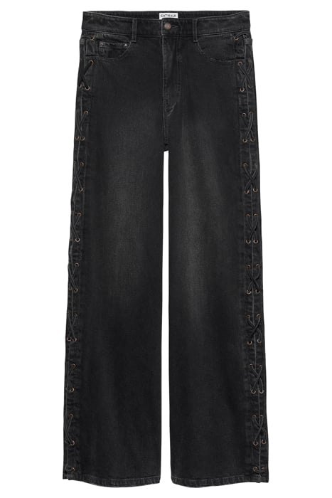 LOOSE FIT JEANS WITH LACE DETAIL WASHED BLACK 2