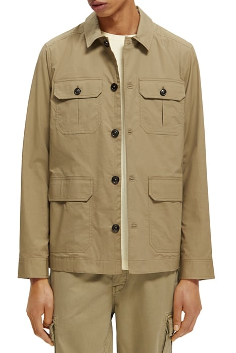 LIGHTWEIGHT POPLIN ARMY JACKET KHAKI 1