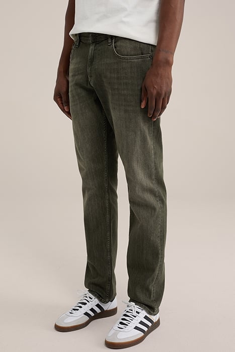 5-POCKET MID WAIST DARK GREEN 1