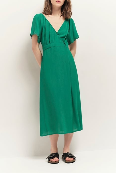 RYOKO - MIDI WRAP DRESS GREEN GRASS 1
