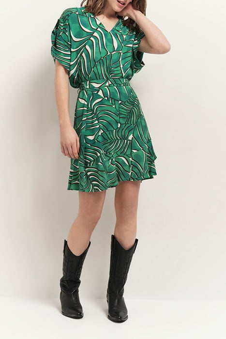 CAIDEN - GREEN GRASS TOP WITH ARTY PALM PRINT 4