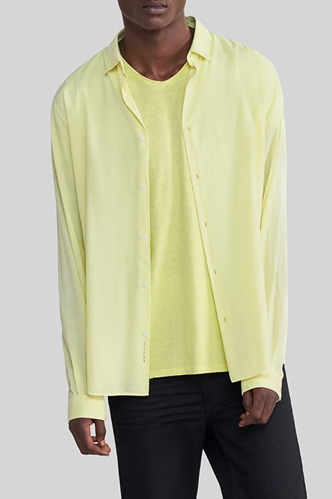 LIME ORGANIC COTTON VOILE SLIM SHIRT 1