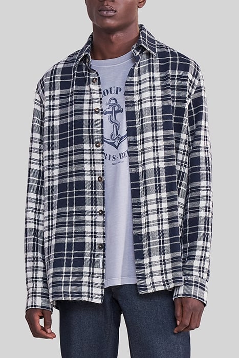 NAVY CHECK REGULAR OVERSHIRT 1