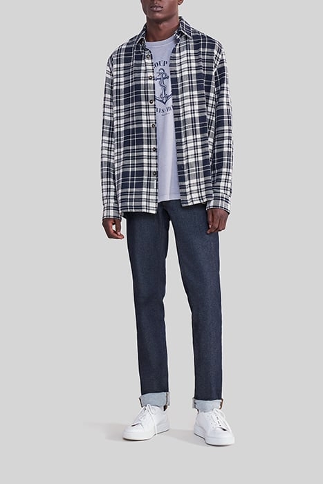 NAVY CHECK REGULAR OVERSHIRT 3