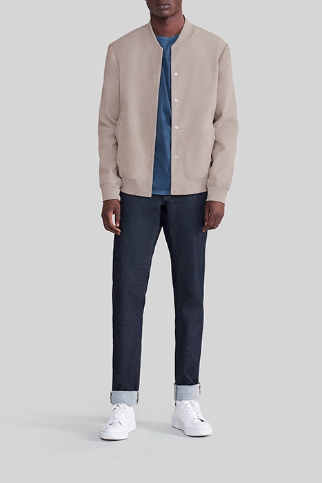 BEIGE SUEDE BOMBER JACKET 1