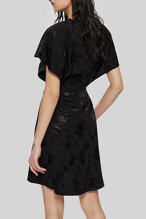 BLACK PLANT MOTIF JACQUARD STUDDED DRESS 3