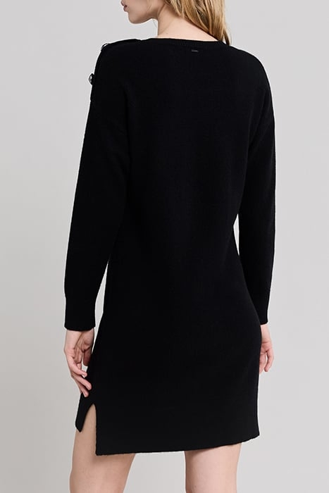 BLACK LIGHTNING HEART VISUAL KNIT SWEATER DRESS 2