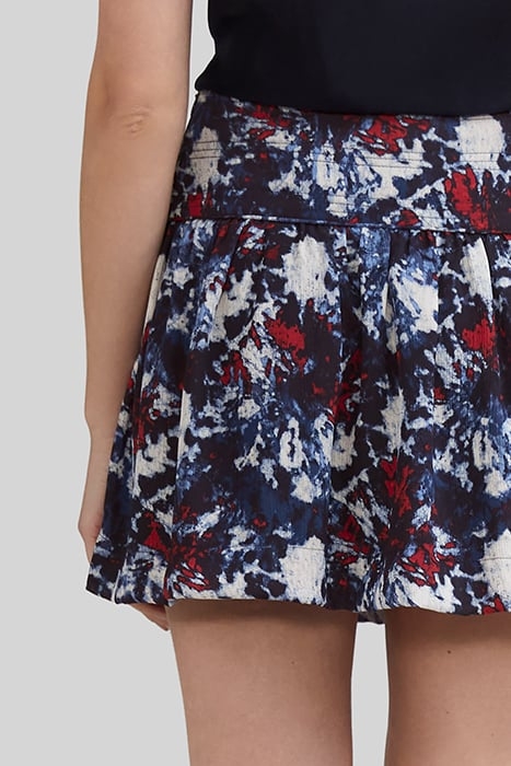 NAVY RECYCLED SHORT SKIRT WITH BATIK FLOWER PRINT 5